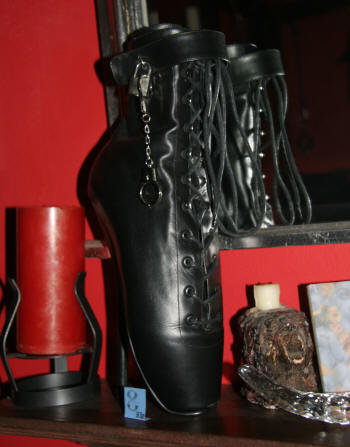Ballet Bondage Boots in the Throne Room